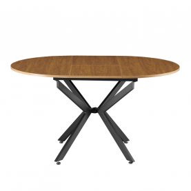 Kihúzható étkezőasztal, világos tölgy/fekete, 100x100-140x75 cm, ABERO TYP 1