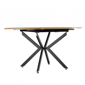 Kihúzható étkezőasztal, világos tölgy/fekete, 100x100-140x75 cm, ABERO TYP 1