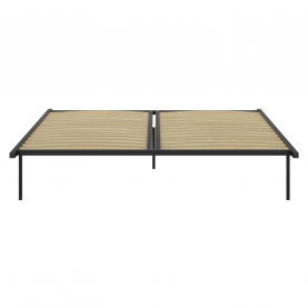 Önálló ágyrács, 160x200, fekete, fém/nyírfa, KENTAK