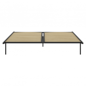 Önálló ágyrács, 180x200, fekete, fém/nyírfa, KENTAK