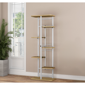 Virágállvány, fehér/sonoma tölgy, LEDOR TYP 3 Virágállvány, fehér/sonoma tölgy, LEDOR TYP 3