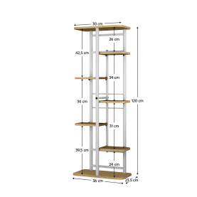 Virágállvány, fehér/sonoma tölgy, LEDOR TYP 3 Virágállvány, fehér/sonoma tölgy, LEDOR TYP 3