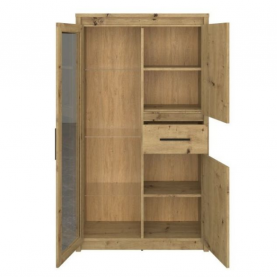 Alacsony vitrin 2D1W1S, artisan tölgy, AIRON Alacsony vitrin 2D1W1S, artisan tölgy, AIRON