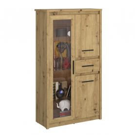 Alacsony vitrin 2D1W1S, artisan tölgy, AIRON Alacsony vitrin 2D1W1S, artisan tölgy, AIRON