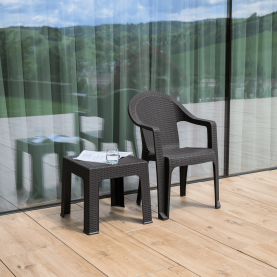 Kerti rakásolható szék, barna, ZAMA Kerti rakásolható szék, barna, ZAMA