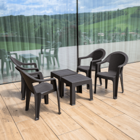 Kerti rakásolható szék, barna, ZAMA Kerti rakásolható szék, barna, ZAMA