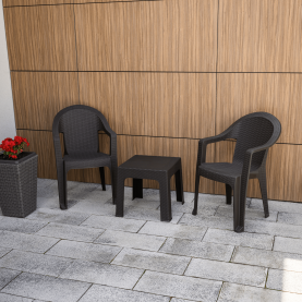 Kerti rakásolható szék, barna, ZAMA Kerti rakásolható szék, barna, ZAMA