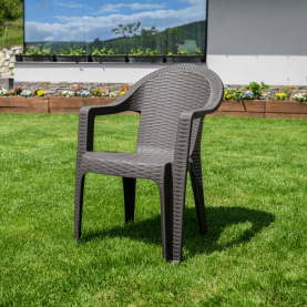 Kerti rakásolható szék, barna, ZAMA Kerti rakásolható szék, barna, ZAMA