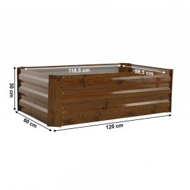 Magasított virágágy. barna. acél. NONKY TYP 5