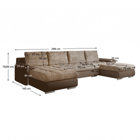 Univerzális ülőgarnitúra. ekobőr barna/barna melír. TOLITA U UNI