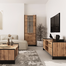 TV asztal. wotan tolgy/fekete. AMONI 2D TV asztal. wotan tolgy/fekete. AMONI 2D