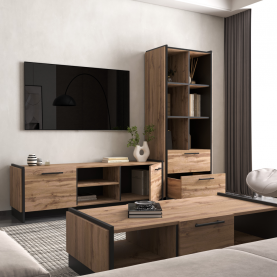 TV asztal. wotan tolgy/fekete. AMONI 2D TV asztal. wotan tolgy/fekete. AMONI 2D