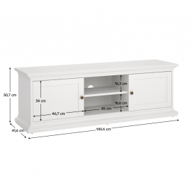 TV-asztal. fehér. PARIS 77810 TV-asztal. fehér. PARIS 77810