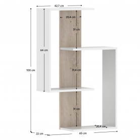 Fali polc. fehér/sonoma tolgy. VALPA Fali polc. fehér/sonoma tolgy. VALPA