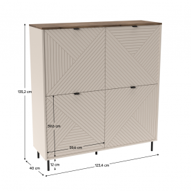 Polcos szekrény. kasmír/castello tolgy. EYCO 4D