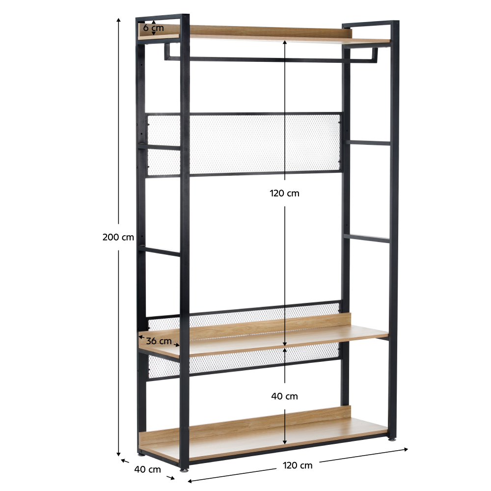 Polcállvány polcokkal. tolgy/fekete. KILOS NEW TYP 2 Polcállvány polcokkal. tolgy/fekete. KILOS NEW TYP 2