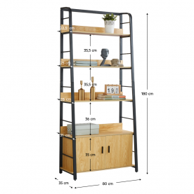 Polcállvány. sotét tolgy/fekete. CHARITON