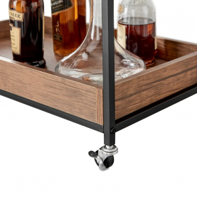 Tálalókocsi. sotét tolgy/fekete. PORTIS Tálalókocsi. sotét tolgy/fekete. PORTIS