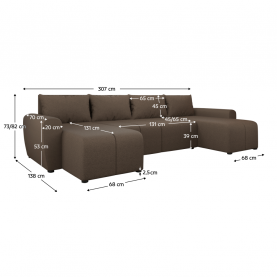Univerzális ülőgarnitúra. barna. DELIN U UNI Univerzális ülőgarnitúra. barna. DELIN U UNI