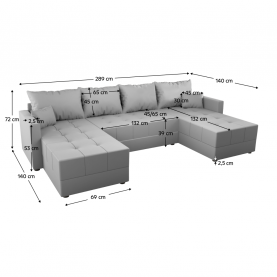 Univerzális ülőgarnitúra. szürke. DUAN U UNI Univerzális ülőgarnitúra. szürke. DUAN U UNI