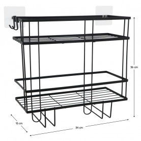 Fürdőszobai rendszerező. fekete. SABRINA