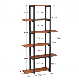 Polcállvány. fekete/rusztikus fa. LEMY
