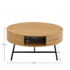 Dohányzóasztal. tolgy/fekete. TARMON