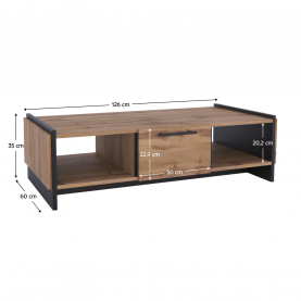 Dohányzóasztal. wotan tolgy/fekete. AMONI 1S