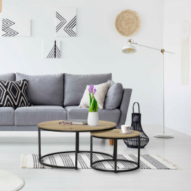 Dohányzóasztalok. 2 db-os szett. tolgy/fekete. CIRKO