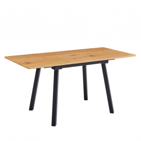 Kihúzható étkezőasztal. 120-160x80 cm. tolgy/fekete. DIRAN Kihúzható étkezőasztal. 120-160x80 cm. tolgy/fekete. DIRAN