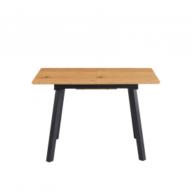 Kihúzható étkezőasztal. 120-160x80 cm. tolgy/fekete. DIRAN Kihúzható étkezőasztal. 120-160x80 cm. tolgy/fekete. DIRAN