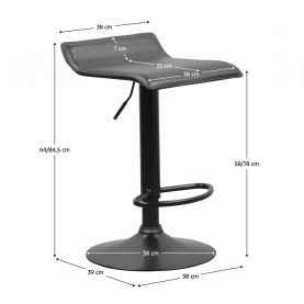 Bárszék. fekete ekobőr. BAILI