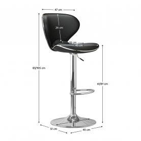 Bárszék. fekete/króm. HEDLI