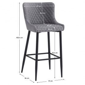 Bárszék. szürke/fekete. CEZARIA
