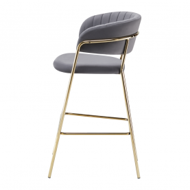 Design bárszék. szürkésbarna Velvet szovet/gold króm arany. DASMIN TYP 2