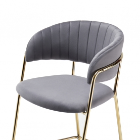 Design bárszék. szürkésbarna Velvet szovet/gold króm arany. DASMIN TYP 2