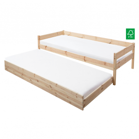 Ágy ágyráccsal. 140x200. lucfenyő. BENY