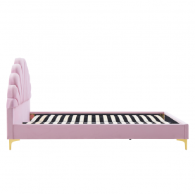 Ágy ágyráccsal. 140x200. rózsaszín Velvet szovet. ISADORA