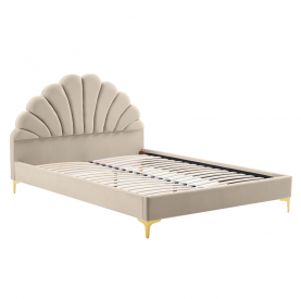 Ágy ágyráccsal. 160x200. bézs Velvet szovet. ISADORA