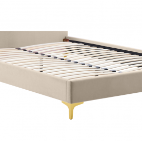 Ágy ágyráccsal. 160x200. bézs Velvet szovet. ISADORA