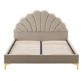 Ágy ágyráccsal. 160x200. bézs Velvet szovet. ISADORA