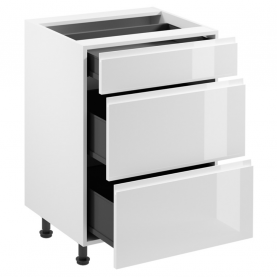 Alsószekrény. fehér/fehér extra magasfényű HG. AURORA D60S3