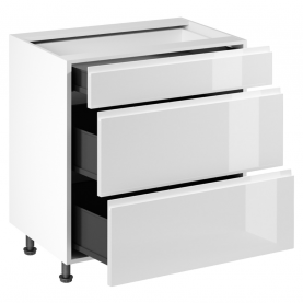 Alsószekrény. fehér/fehér extra magasfényű HG. AURORA D80S3