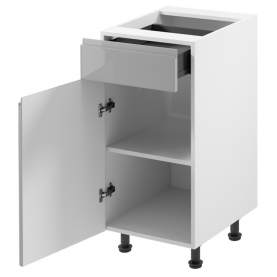 Alsószekrény. fehér/szürke extra magasfényű HG. AURORA D40S1