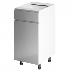 Alsószekrény. fehér/szürke extra magasfényű HG. AURORA D40S1