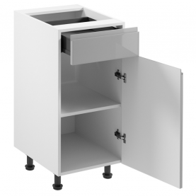 Alsószekrény. fehér/szürke extra magasfényű HG. AURORA D40S1