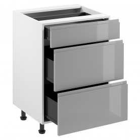 Alsószekrény. fehér/szürke extra magasfényű HG. AURORA D60S3