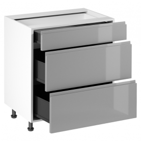 Alsószekrény. fehér/szürke extra magasfényű HG. AURORA D80S3