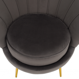 Art-deco stílusú fotel. szürkésbarna Velvet szovet/gold arany króm. NOBLEO Art-deco stílusú fotel. szürkésbarna Velvet szovet/gold arany króm. NOBLEO