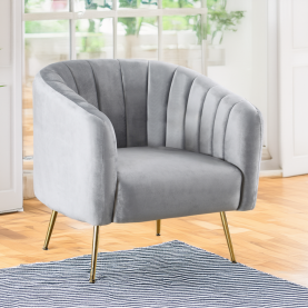 Design fotel. szürke Velvet szovet/gold króm-arany. BAGY Design fotel. szürke Velvet szovet/gold króm-arany. BAGY